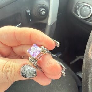 Sterling Silver Ring with Purple Gemstone